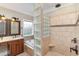 Bathroom with a soaking tub, a tiled shower, and double sinks providing a spa-like experience at 898 Bluffview Dr., Myrtle Beach, SC 29579