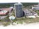 Aerial view of condo complex with pool, beach access and beautiful ocean views at 9820 Queensway Blvd. # 109, Myrtle Beach, SC 29572