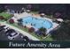 Rendering of future amenity area including a pool and sundeck with lounge chairs at 1013 Jase Dr., Longs, SC 29568