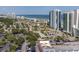 Aerial view of buildings near the ocean with hotels and condos near the beach at 107 S Ocean Blvd. # 1706, Myrtle Beach, SC 29577