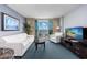Inviting living room with stylish furniture, scenic balcony access, and a relaxed ambiance for entertainment at 107 S Ocean Blvd. # 1706, Myrtle Beach, SC 29577