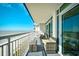 Oceanfront balcony with ample space and seating for relaxing at 2007 S Ocean Blvd. # 1106, Myrtle Beach, SC 29577
