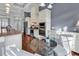 Cozy breakfast nook with a glass table, modern appliances, and a view into the kitchen at 2840 Mcleod Ln., Myrtle Beach, SC 29588