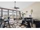 Entertaining area with a ceiling fan, a doorway to the outside, and a table with chairs at 320 Esher Ct., Myrtle Beach, SC 29579