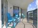 Balcony with stylish seating offers an inviting outdoor space to relax and enjoy the views at 4301 S Ocean Blvd. # 1-B, North Myrtle Beach, SC 29582