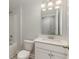 Clean bathroom featuring a white vanity with a modern sink and a classic tub-shower combination at 729 Choctaw Dr., Conway, SC 29526