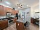 Well-equipped kitchen with stainless steel appliances, central island and convenient breakfast bar seating at 80-2 Knight Circle # 2, Pawleys Island, SC 29585