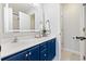 Bathroom vanity with blue cabinets and white countertop at 1024 Stanton Pl. # 1024, Myrtle Beach, SC 29579