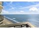 Beautiful ocean view from the balcony with blue sky and ocean at 1210 N Waccamaw Dr. # 1507, Murrells Inlet, SC 29576