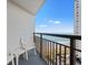 Oceanfront view from a private balcony with seating overlooking the beach at 1501 S Ocean Blvd. S # 1147, Myrtle Beach, SC 29577