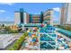 Resort waterpark featuring slides and multi-story buildings with ocean views at 1501 S Ocean Blvd. S # 1147, Myrtle Beach, SC 29577