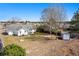 Overhead backyard view with a well-maintained lawn and patio and shed at 2029 Hawksmoor Dr., Conway, SC 29526