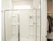 Spacious glass shower with built-in shelves at 204 Juniata Loop, Little River, SC 29566