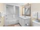 Clean bathroom featuring a vanity, toilet, and shower-tub combination, offering a functional and serene setting at 2201 S Ocean Blvd. # 1707, Myrtle Beach, SC 29577