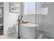 Bathroom featuring a glass shower, freestanding tub, and elegant fixtures at 2668 Corn Pile Rd., Myrtle Beach, SC 29588