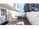 Private patio with outdoor seating and a fenced-in area, accessible from the home's rear entrance at 337 Sailors Ct., Myrtle Beach, SC 29577