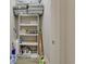 Storage space featuring plastic shelving and many household items at 417 Seabreeze Dr., Garden City Beach, SC 29576