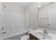 Bathroom with shower, tub and single sink vanity at 4355 Heartwood Ln., Myrtle Beach, SC 29579