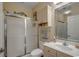 Clean bathroom featuring a shower over tub, updated vanity and fixtures, with a neutral color palette at 4865 Luster Leaf Circle # 402, Myrtle Beach, SC 29577