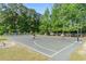The community basketball court is ready for a pickup game with lush green trees in the background at 505 Hay Hill Ln. # B, Myrtle Beach, SC 29579