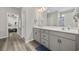 Elegant bathroom with double sinks, modern fixtures, and a sleek design at 517 Antebellum Ln., Georgetown, SC 29440