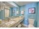 Bright bathroom with granite vanity, ample lighting, and a shower-tub combination at 7200 Ocean Blvd. N # 1059, Myrtle Beach, SC 29572