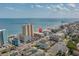 Aerial shot of the beach and condos at 900 N Waccamaw Dr. # 301, Garden City Beach, SC 29576