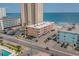 Overhead view of an oceanfront condo with parking and ocean views at 900 N Waccamaw Dr. # 301, Garden City Beach, SC 29576