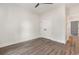 Bedroom featuring hard wood floors, ceiling fan, closet and hallway doorway at 1052 Merritt Rd, Conway, SC 29526