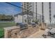 Outdoor grilling area with stainless steel grills and stone countertop at 601 Mitchell Dr. # 203, Myrtle Beach, SC 29577