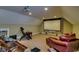Finished basement converted to a theatre room with reclining leather chairs and a large screen at 9785 Anchor Dr., Longs, SC 29568