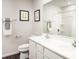Clean bathroom features a double sink vanity, and a shower with bright lighting at 1108 Oak Meadow Dr., Conway, SC 29526