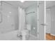 Clean bathroom featuring a shower-tub combo, toilet, and towel bar at 145 South Dunes Dr. # 503, Pawleys Island, SC 29585