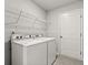 Functional laundry room with a washer, dryer, and wire shelving for storage at 1586 Jardine Loop, Little River, SC 29566