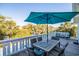 Inviting deck area with an umbrella table and chairs, perfect for outdoor dining and relaxation at 162 Norris Dr., Pawleys Island, SC 29585