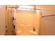 Bright bathroom shower with updated fixtures and a decorative shower curtain for added style at 259 19Th Ave. S, Myrtle Beach, SC 29577