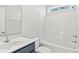 Modern bathroom featuring a single sink, toilet, and shower-tub combo at 261 Six Mile Creek Dr., Georgetown, SC 29440