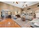 Spacious living room featuring hardwood floors, high ceilings, and an open floor plan at 3618 Highway 430, Nichols, SC 29581