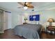 Comfortable bedroom featuring ceiling fan and decor at 508-B Rosemary Ln., North Myrtle Beach, SC 29582