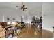 Open-concept living room featuring vaulted ceilings and hardwood flooring at 621 Cottontail Trail, Myrtle Beach, SC 29588