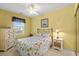 Bedroom features a double bed with neutral walls, and white trim at 901 West Port Dr. # 1611, North Myrtle Beach, SC 29582