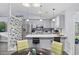 Modern kitchen with stainless appliances, gray cabinets, pendant lighting, and bar seating at 945 Castlewood Dr., Conway, SC 29526