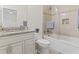 Bathroom with shower/tub combination, granite countertops and light fixtures at 1012 Dowitcher Dr., Conway, SC 29526