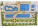 Architectural layout of the various pools and lazy river at 2007 S Ocean Blvd. # 204, Myrtle Beach, SC 29577