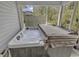 This hot tub has a grey cover and a view of the backyard at 248 Upper Saddle Circle, Conway, SC 29526