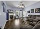 A cozy living room featuring a fireplace and comfortable seating at 248 Upper Saddle Circle, Conway, SC 29526