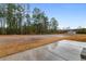 Expansive backyard with a concrete patio and bordered by a lush pine forest at 3329 Hughes Gasque Rd., Aynor, SC 29511
