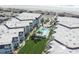 Aerial view of the property, showcasing the building's exterior and pool at 5601 N Ocean Blvd. # B306, Myrtle Beach, SC 29577