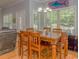 Cozy dining area with a wooden table, chairs, and a large bay window providing natural light at 6001 - 1527 S Kings Hwy., Myrtle Beach, SC 29575