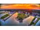 Scenic aerial view of a coastal harbor town with boats docked in the marina at sunset at 624 Blackberry Ave., Murrells Inlet, SC 29576